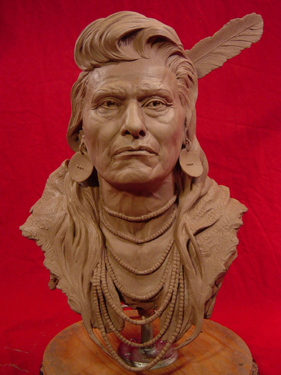 Chief Joseph Clay Sculpture by Greg Polutanovich