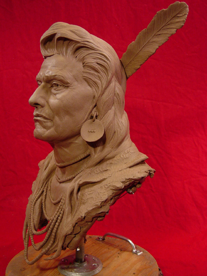 Chief Joseph Clay Sculpture by Greg Polutanovich