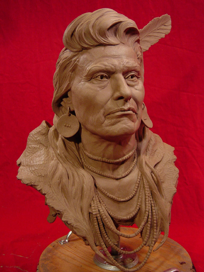 Chief Joseph Clay Sculpture by Greg Polutanovich