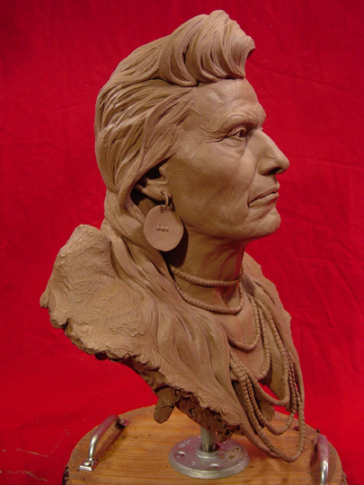 Chief Joseph Clay Sculpture by Greg Polutanovich