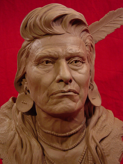 Chief Joseph Clay Sculpture by Greg Polutanovich