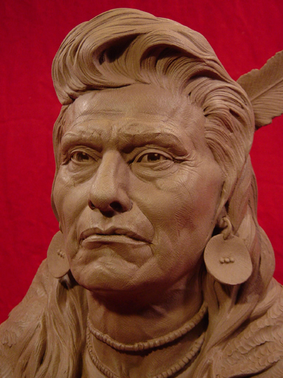 Chief Joseph Clay Sculpture by Greg Polutanovich