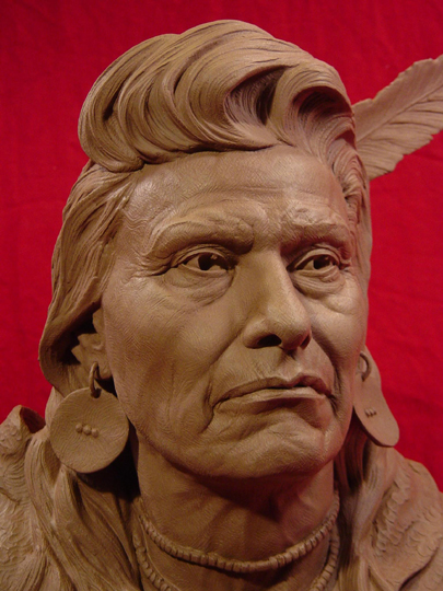 Chief Joseph Clay Sculpture by Greg Polutanovich