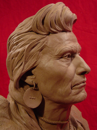 Chief Joseph Clay Sculpture by Greg Polutanovich