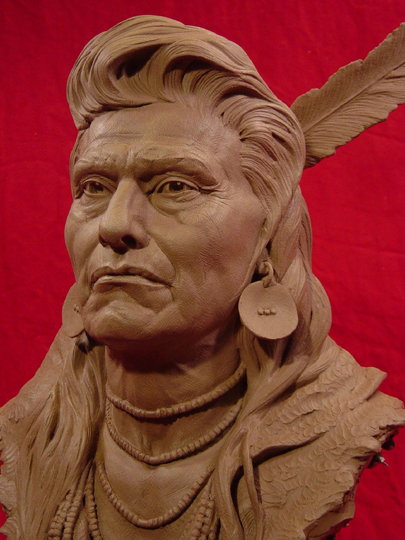 Chief Joseph Clay Sculpture by Greg Polutanovich