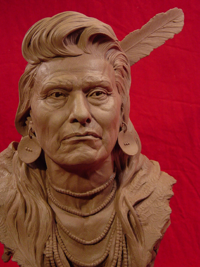 Chief Joseph Clay Sculpture by Greg Polutanovich