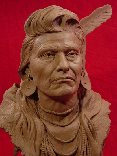 Chief Joseph Clay Sculpture by Greg Polutanovich