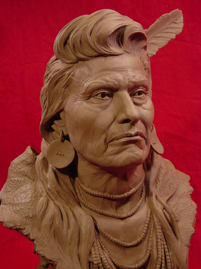 Chief Joseph Clay Sculpture by Greg Polutanovich