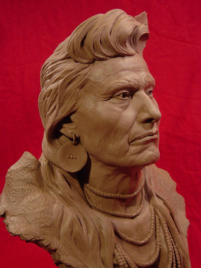 Chief Joseph Clay Sculpture by Greg Polutanovich