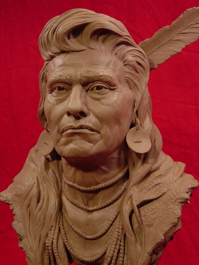 Chief Joseph Clay Sculpture by Greg Polutanovich