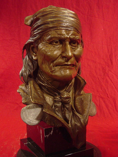 GERONIMO Bronze Bust by Greg Polutanovich