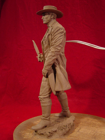 Jim Bowie Clay Sculpture by Greg Polutanovich