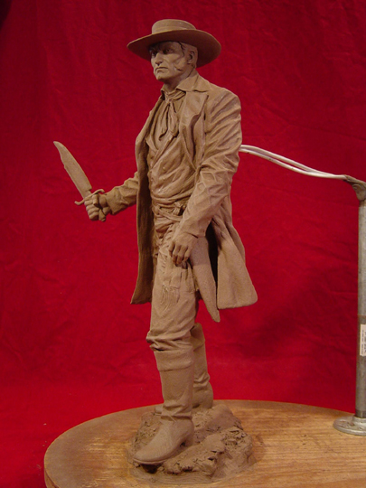 Jim Bowie Clay Sculpture by Greg Polutanovich