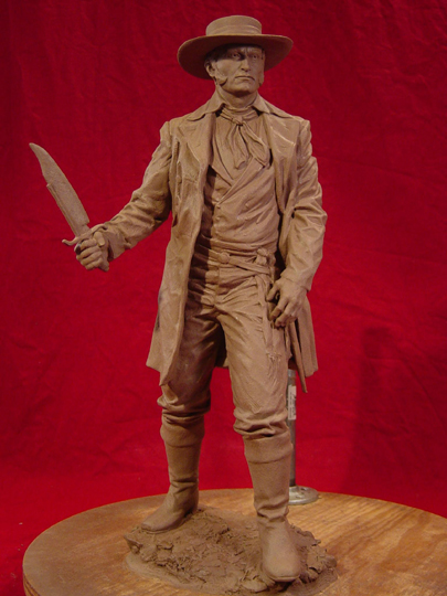 Jim Bowie Clay Sculpture by Greg Polutanovich