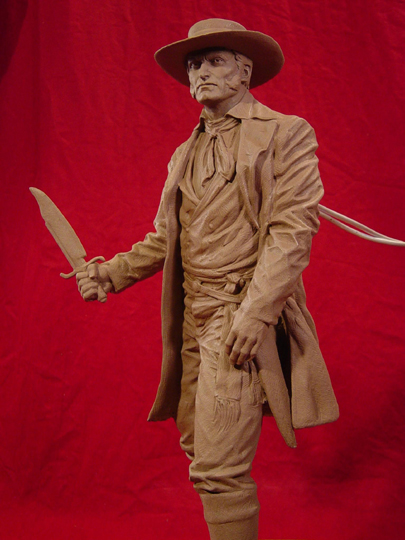 Jim Bowie Clay Sculpture by Greg Polutanovich