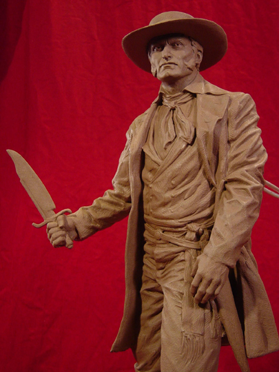 Jim Bowie Clay Sculpture by Greg Polutanovich