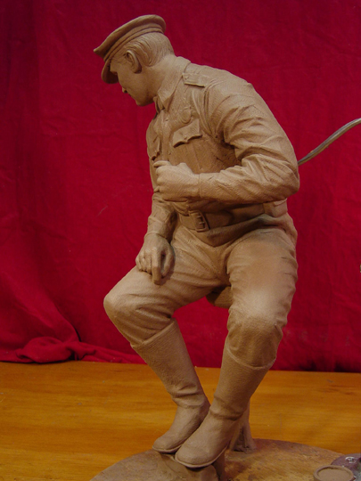 The Run Away Clay Sculpture by Greg Polutanovich