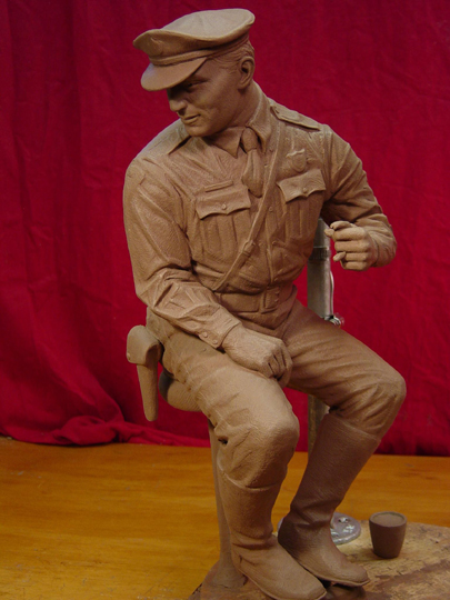 The Run Away Clay Sculpture by Greg Polutanovich