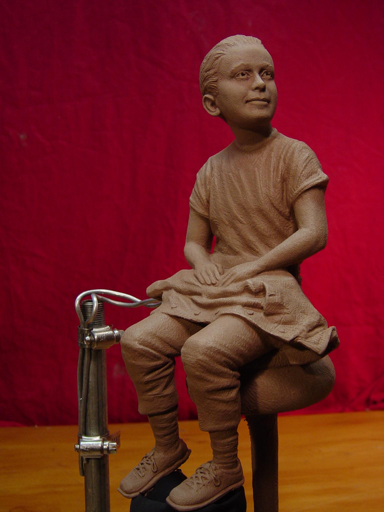 The Run Away Clay Sculpture by Greg Polutanovich