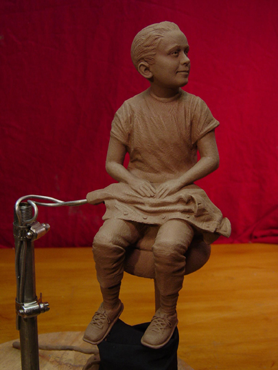 The Run Away Clay Sculpture by Greg Polutanovich