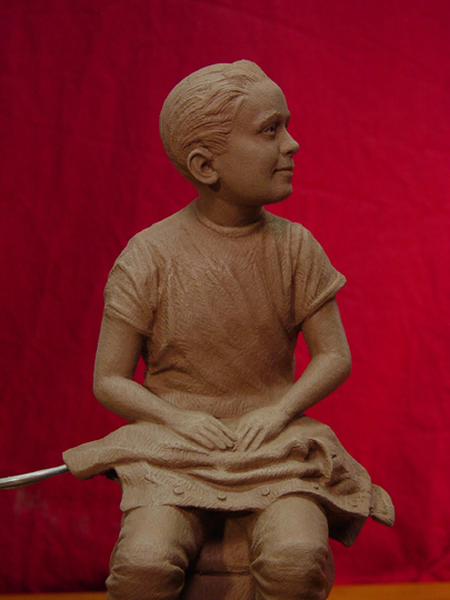 The Run Away Clay Sculpture by Greg Polutanovich