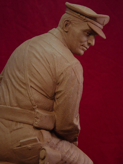 The Run Away Clay Sculpture by Greg Polutanovich