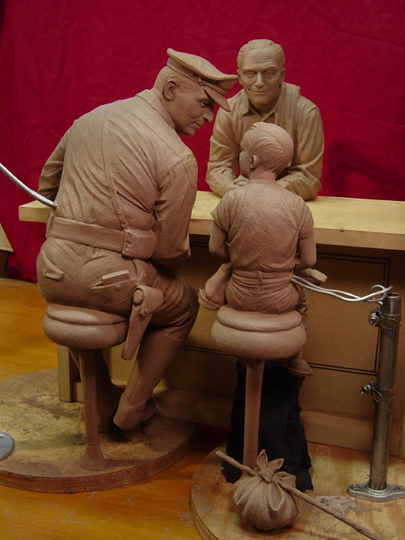 The Run Away Clay Sculpture by Greg Polutanovich