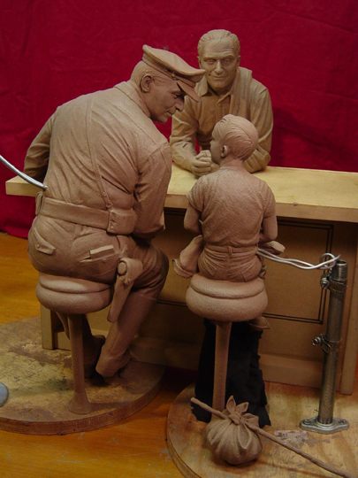 The Run Away Clay Sculpture by Greg Polutanovich