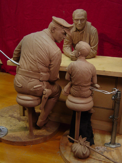 The Run Away Clay Sculpture by Greg Polutanovich