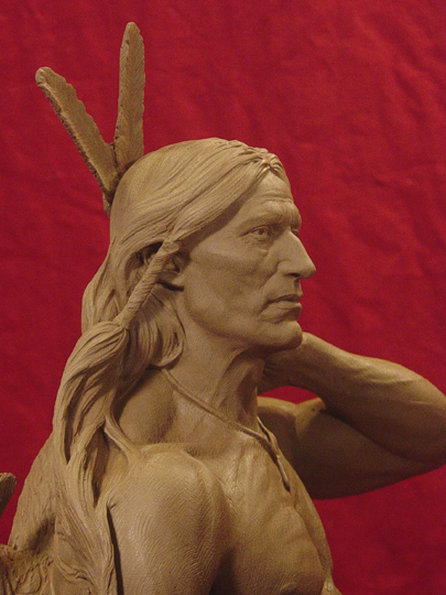 The Archer Clay Sculpture by Greg Polutanovich