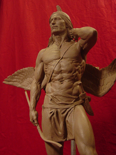 The Archer Clay Sculpture by Greg Polutanovich