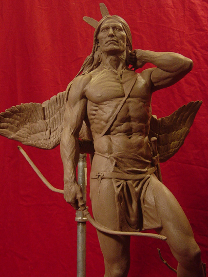 The Archer Clay Sculpture by Greg Polutanovich