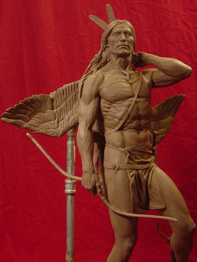 The Archer Clay Sculpture by Greg Polutanovich