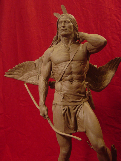 The Archer Clay Sculpture by Greg Polutanovich