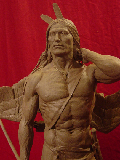 The Archer Clay Sculpture by Greg Polutanovich