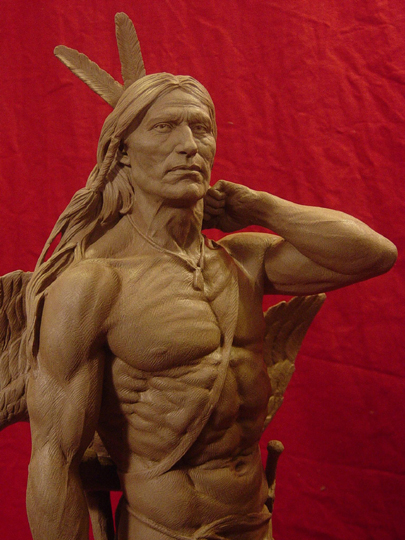 The Archer Clay Sculpture by Greg Polutanovich