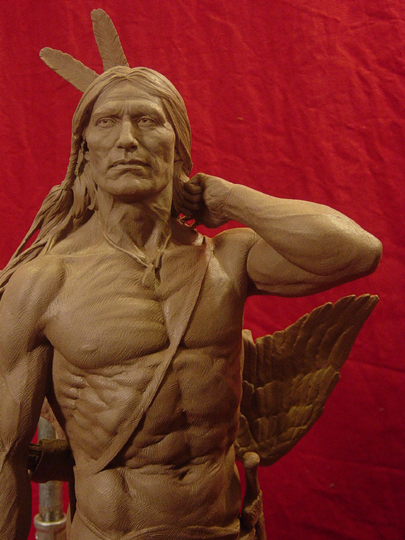 The Archer Clay Sculpture by Greg Polutanovich