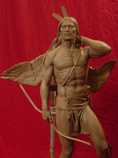 The Archer Clay Sculpture by Greg Polutanovich