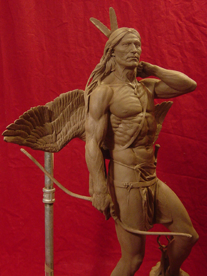 The Archer Clay Sculpture by Greg Polutanovich