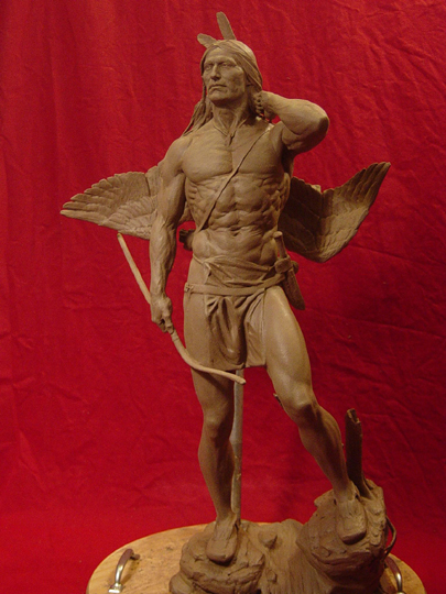 The Archer Clay Sculpture by Greg Polutanovich