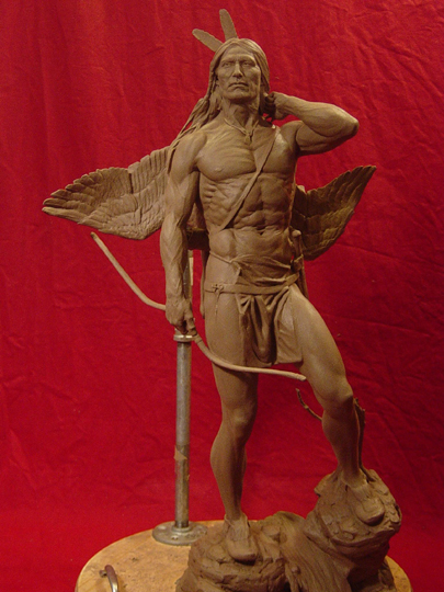 The Archer Clay Sculpture by Greg Polutanovich