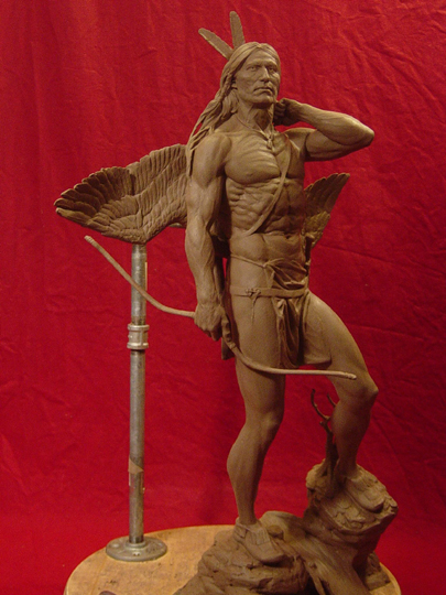 The Archer Clay Sculpture by Greg Polutanovich