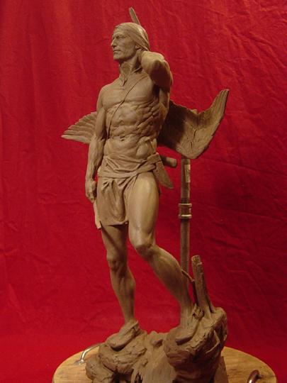 The Archer Clay Sculpture by Greg Polutanovich