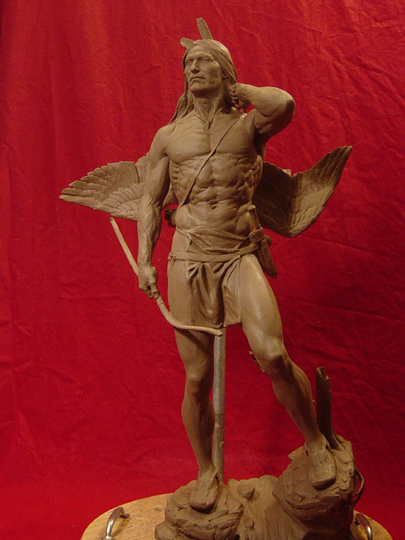 The Archer Clay Sculpture by Greg Polutanovich