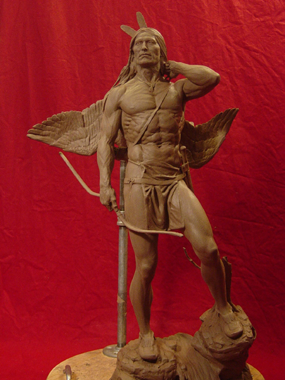 The Archer Clay Sculpture by Greg Polutanovich