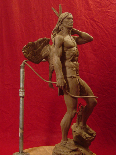 The Archer Clay Sculpture by Greg Polutanovich