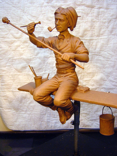 The Billboard Painter Clay Sculpture by Greg Polutanovich