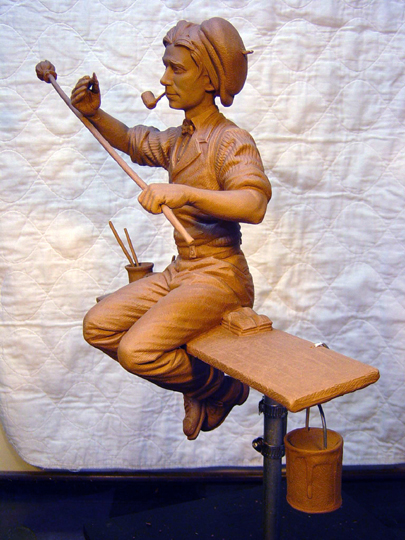 The Billboard Painter Clay Sculpture by Greg Polutanovich