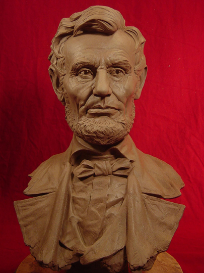 Lincoln Clay Sculpture