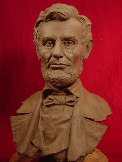 Lincoln Clay Sculpture